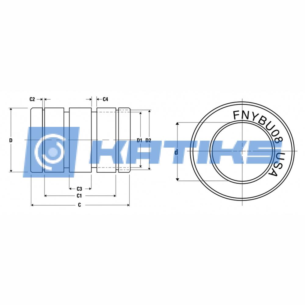 Подшипник FNYBU10L Thomson чертёж Подшипник FNYBU10L Thomson чертёж