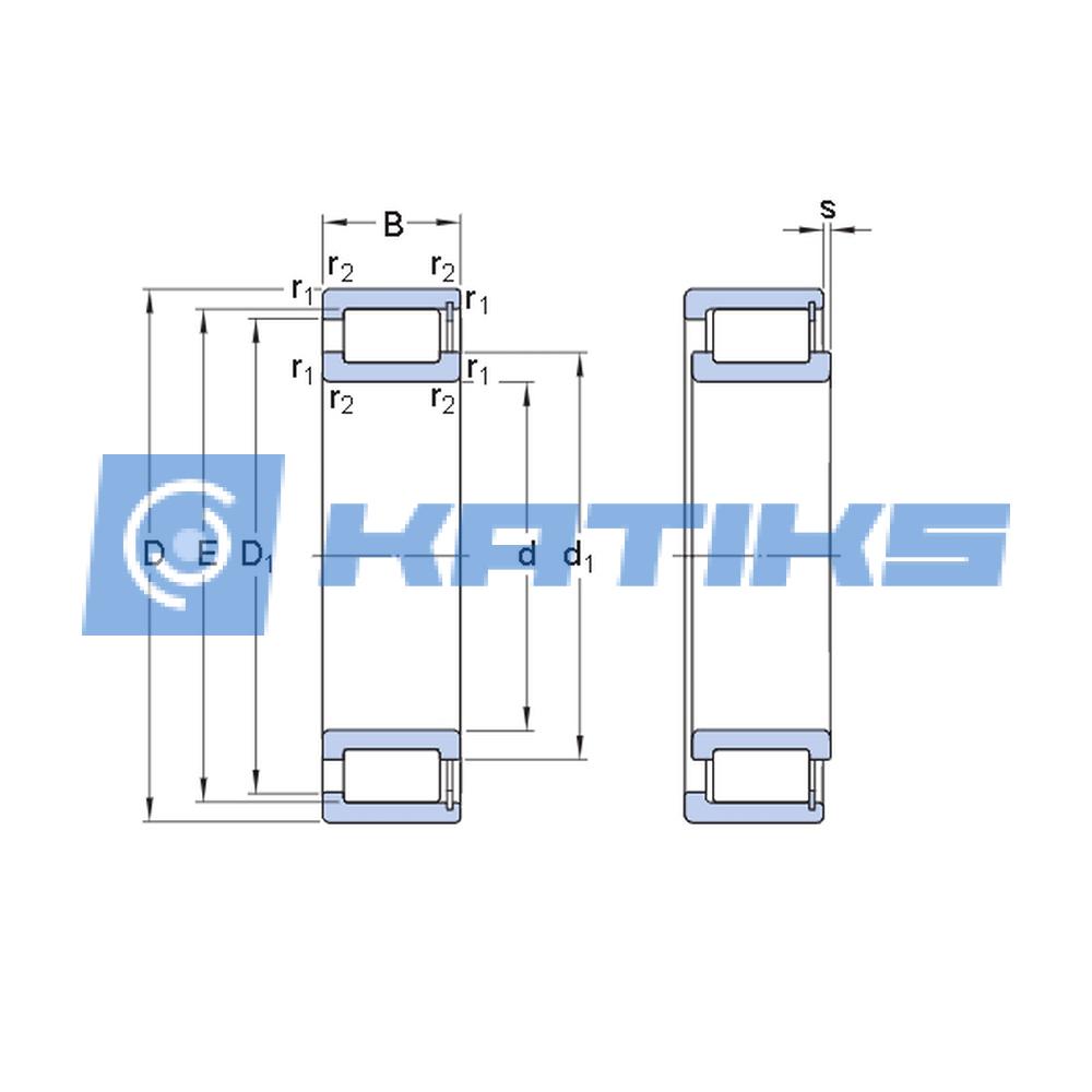Подшипник NCF1892V NTN чертёж Подшипник NCF1892V NTN чертёж