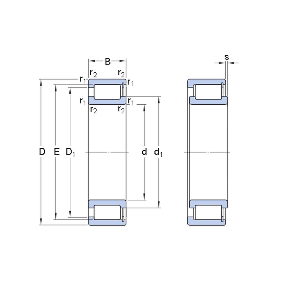 Подшипник NCF1892V Timken чертёж Подшипник NCF1892V Timken чертёж