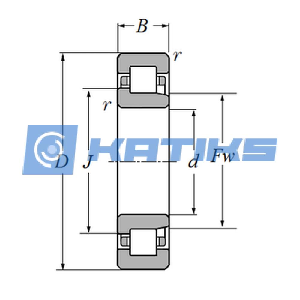 Подшипник NJP1034M/C4 SKF чертёж Подшипник NJP1034M/C4 SKF чертёж