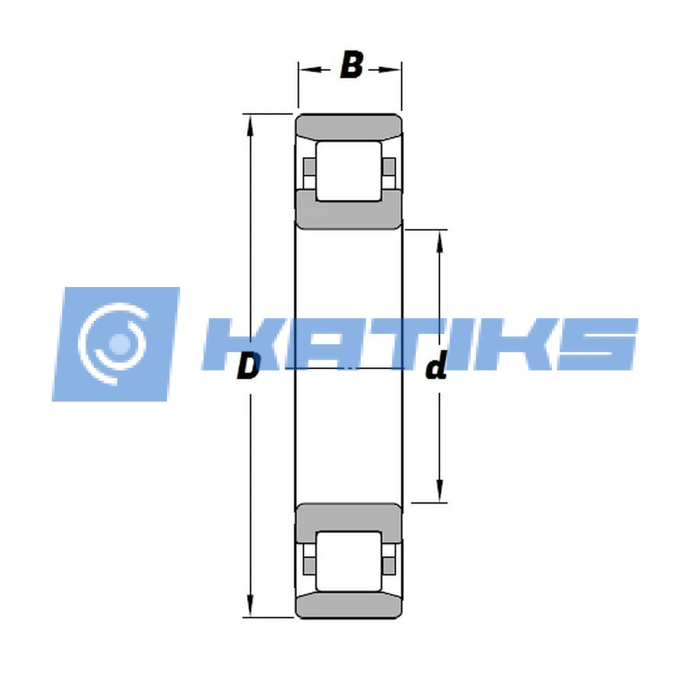 Подшипник N228EM J30 SNR чертёж Подшипник N228EM J30 SNR чертёж