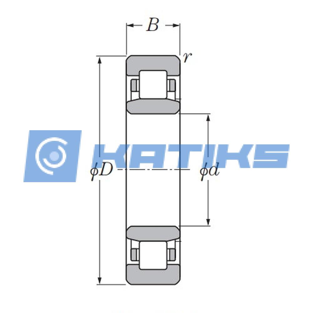 Подшипник NU29/530ECMA/L4B NTN чертёж Подшипник NU29/530ECMA/L4B NTN чертёж