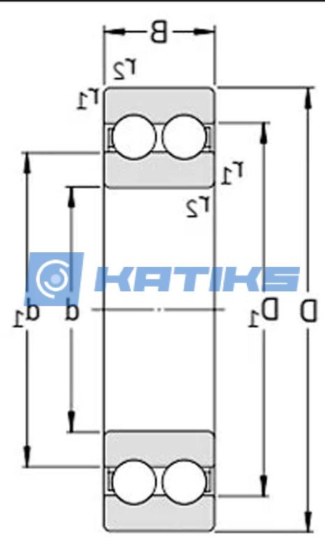 Подшипник 12BD2816T12VVCG NSK чертёж Подшипник 12BD2816T12VVCG NSK чертёж