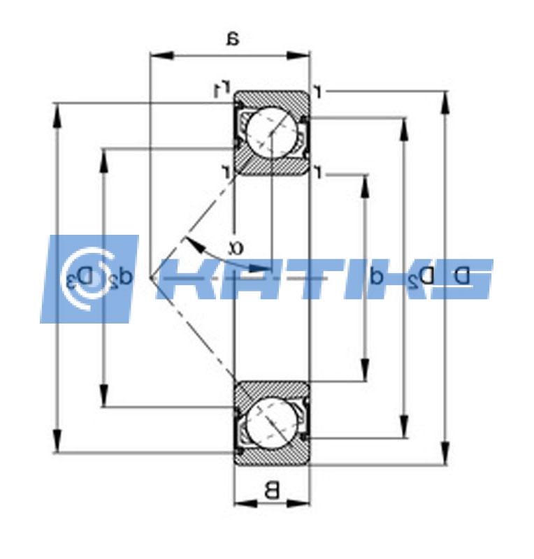 Подшипник 7205BE 2RS TVP Neutral чертёж Подшипник 7205BE 2RS TVP Neutral чертёж